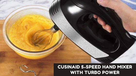 Cusinaid 5-Speed Hand Mixer with Turbo Power For Mixing