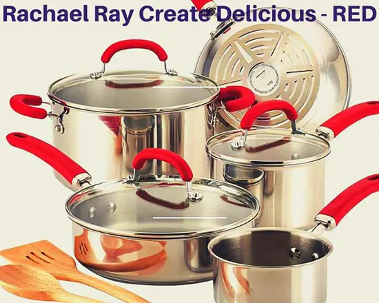 Rachael Ray Create Delicious Stainless Steel Cookware (10-Pc Set) Review 3 Rachael-Ray-Create-Delicious-RED