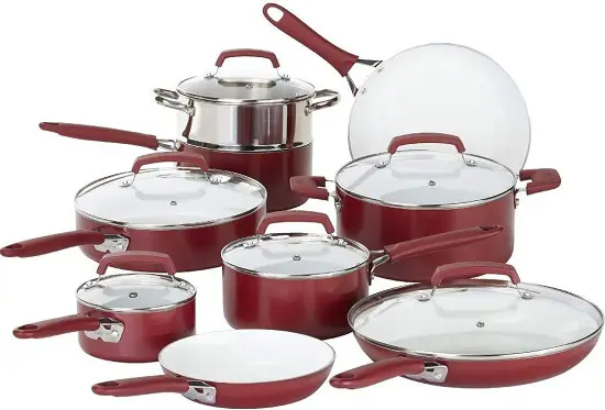 Best 100 Percent Ceramic Nonstick Cookware Set Reviews 6 WearEver PTFE, PFOA & Cadmium Free Ceramic Nonstick Cookware Set