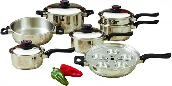Best Stainless Steel Cookware Without Aluminum 2023 2 World's Finest 7-Ply Steam Control Stainless Steel Cookware Set
