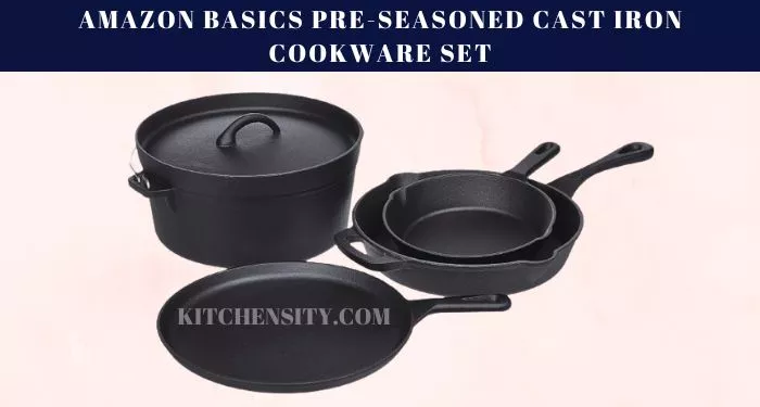 Amazon Basics Pre-Seasoned Cast Iron Cookware Set