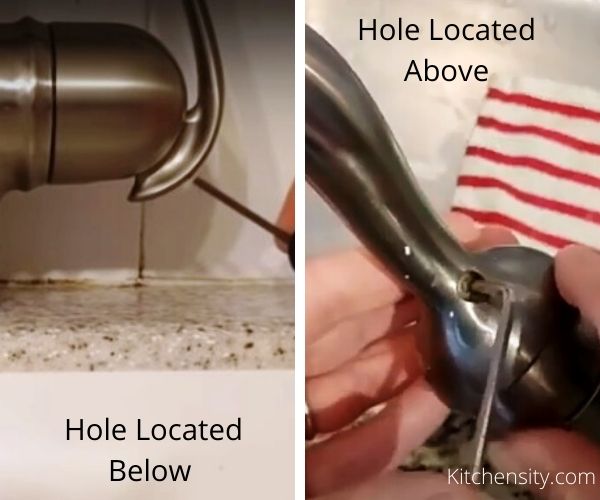 Tighten A Loose Moen Single-Handle Kitchen Faucet In 3 Easy Steps 3 Put Hex Wrench Inside The Hole