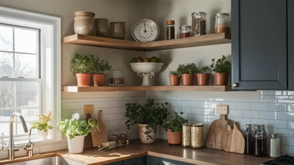 23 Brilliant Space-Saving Hacks to Transform Your Kitchen 6 Hack 6: Corner Shelf Units