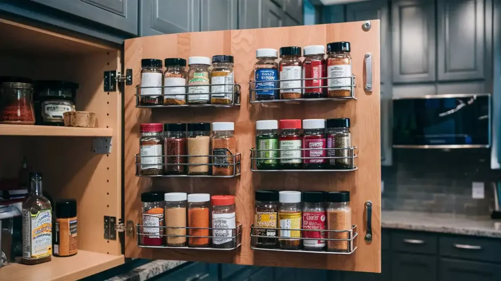 23 Brilliant Space-Saving Hacks to Transform Your Kitchen 9 Hack 9: Door-Mounted Spice Racks
