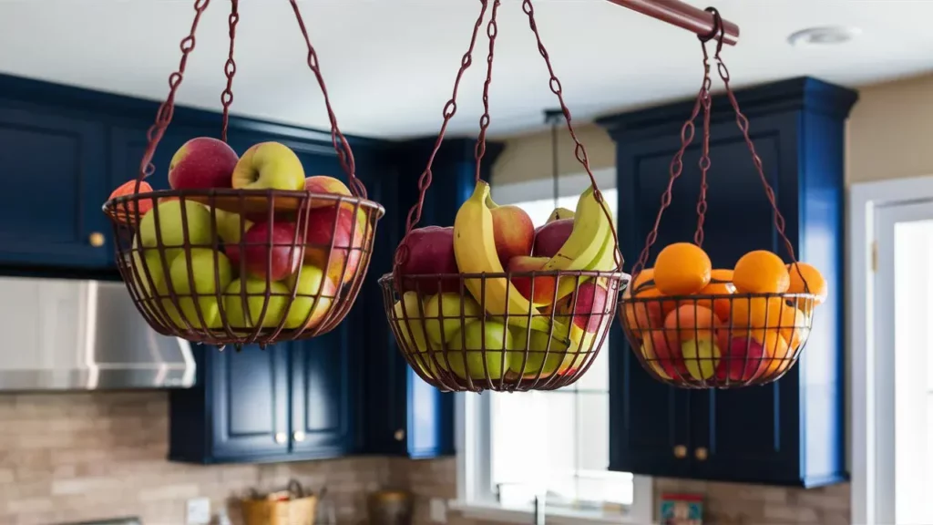 23 Brilliant Space-Saving Hacks to Transform Your Kitchen 7 Hack 7: Hanging Fruit Baskets
