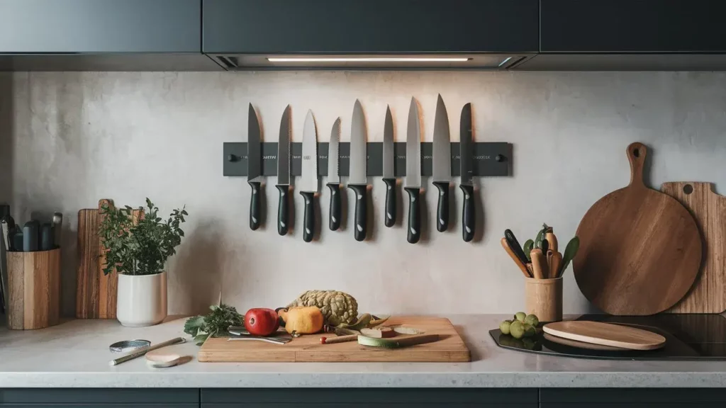 23 Brilliant Space-Saving Hacks to Transform Your Kitchen 2 Hack 1: Magnetic Knife Strips