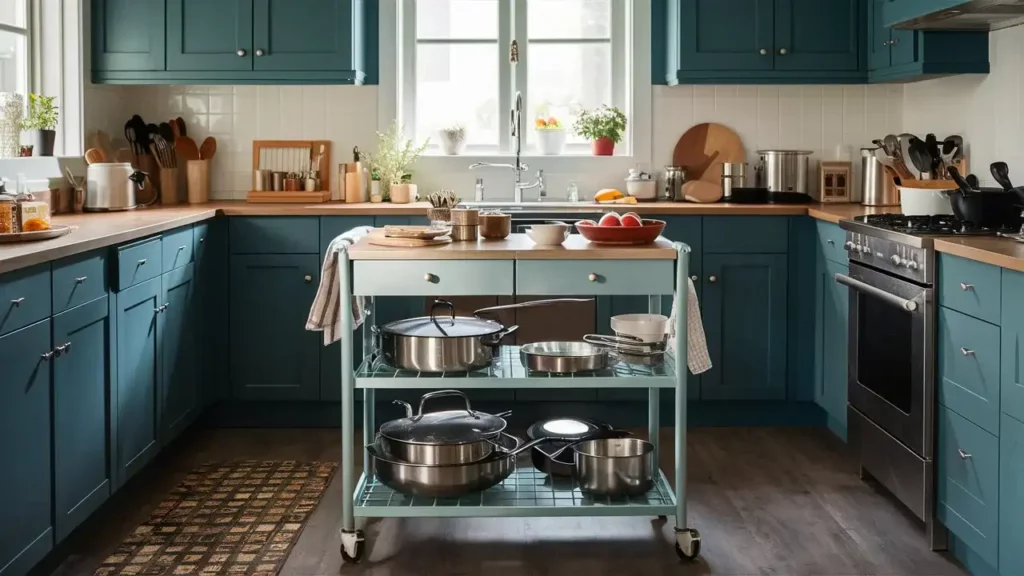 23 Brilliant Space-Saving Hacks to Transform Your Kitchen 10 Hack 11: Rolling Kitchen Carts