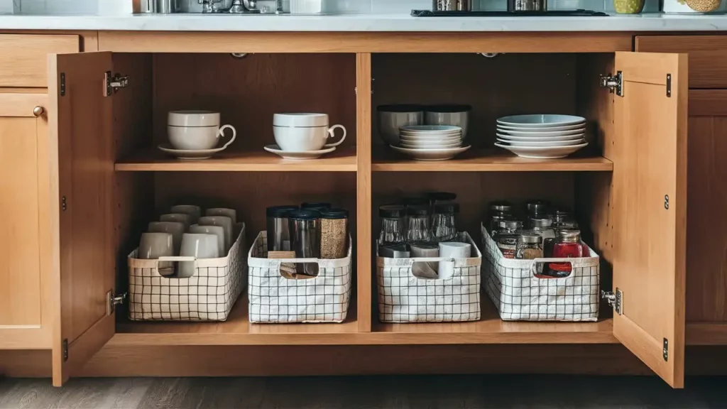 23 Brilliant Space-Saving Hacks to Transform Your Kitchen 3 Hack 2: Under-Shelf Baskets